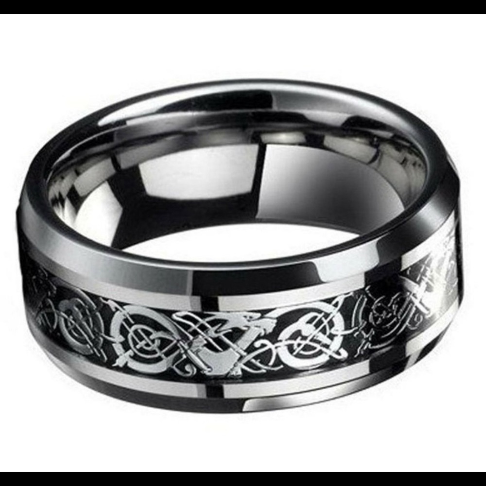 Stainless Steel Comfort fit Dragon Ring sz 10